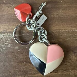 Coach Heart Keychain Bag Charm EUC
